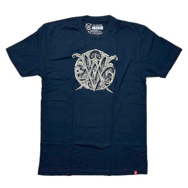 Photo1: VACVVM Crest Logo Navy Shirt  (1)
